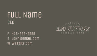 Crafty Cursive Wordmark Business Card Image Preview