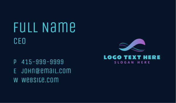 Infinity Wave Loop Business Card Design Image Preview