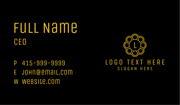 Yellow Chain Flower Letter Business Card Design Image Preview