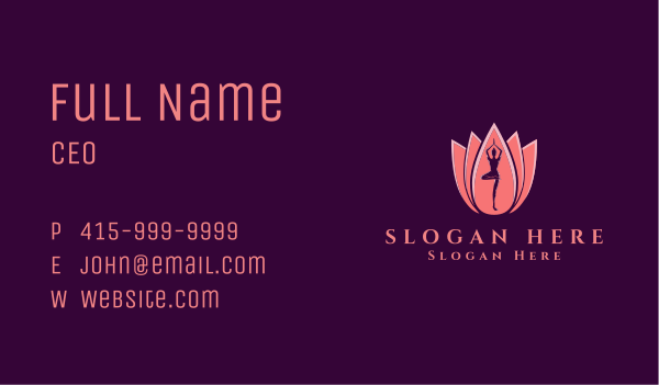 Pink Yoga Wellness Business Card Design Image Preview