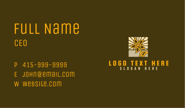 Sun Flower Decor Business Card Design Image Preview