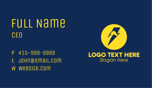 Horse Power Lightning Business Card Design Image Preview