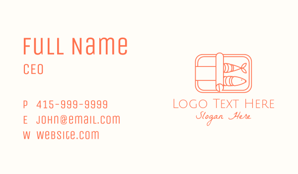 Minimalist Sardine Can Business Card Design Image Preview