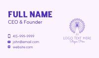 Purple Peacock Outline  Business Card Design