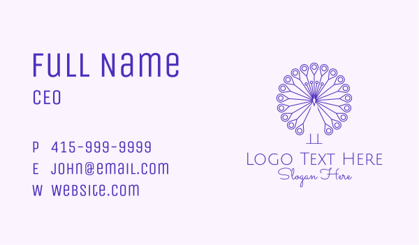 Purple Peacock Outline  Business Card Design Image Preview