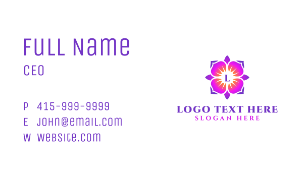 Natural Flower Petals Lettermark Business Card Design Image Preview
