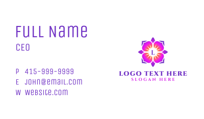 Natural Flower Petals Lettermark Business Card Image Preview