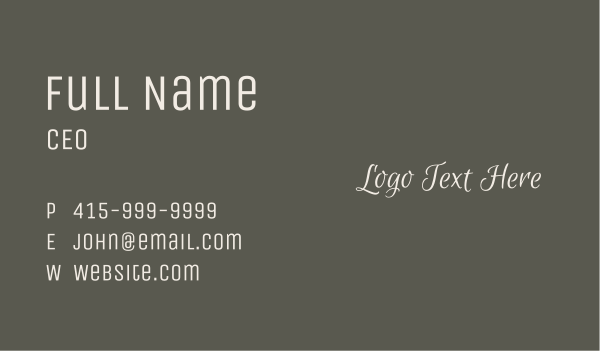 Luxury Handwritten Wordmark Business Card Design Image Preview