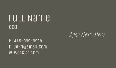 Luxury Handwritten Wordmark Business Card Image Preview
