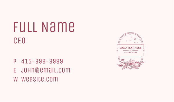 Oval Floral Garden Frame Business Card Design Image Preview