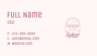 Oval Floral Garden Frame Business Card Image Preview