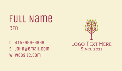 Organic Wine Glass Business Card Image Preview
