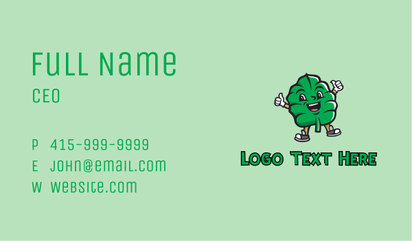 Mint Leaf Cartoon Business Card Design Image Preview