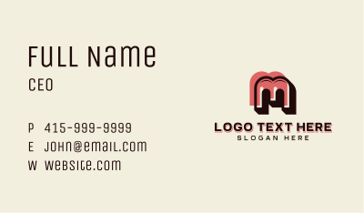 Retro Brand Letter M Business Card Image Preview