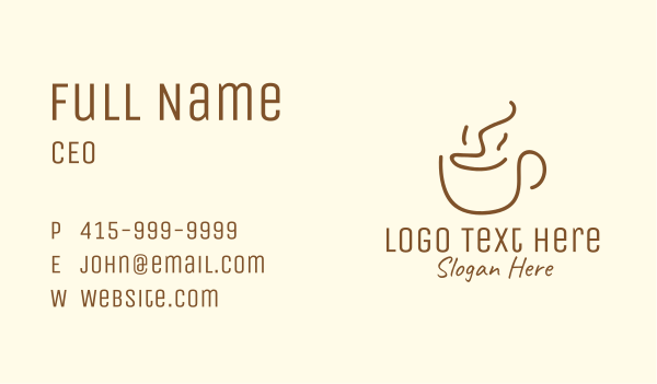 Simple Happy Coffee Mug Business Card Design Image Preview