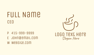Simple Happy Coffee Mug Business Card Image Preview
