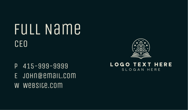 Author Book Tree Business Card Design Image Preview