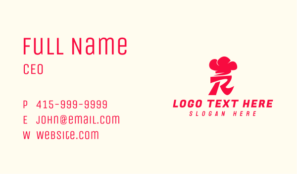 Red Chef Toque Letter R Business Card Design Image Preview