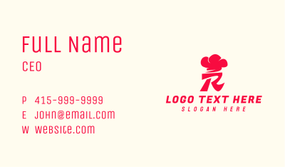 Red Chef Toque Letter R Business Card Image Preview