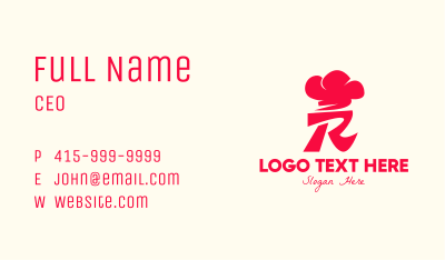 Red Chef Toque Letter R Business Card