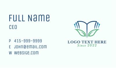 Natural Learning Book Business Card