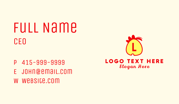Chicken Egg Lettermark Business Card Design Image Preview