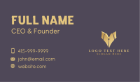 Gold Pen Letter V Business Card Image Preview
