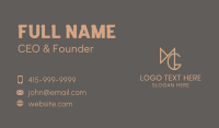 Geometric Letter M & G Business Card Design