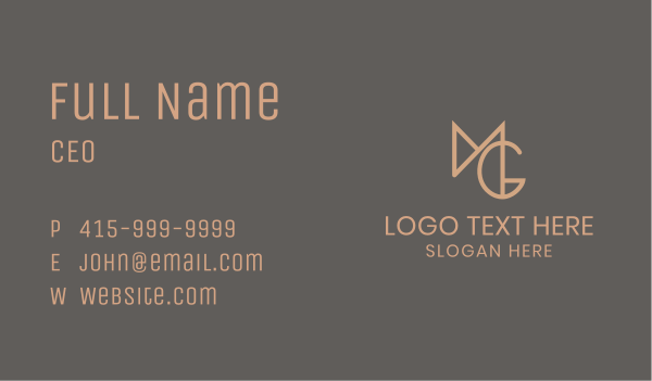 Geometric Letter M & G Business Card Design Image Preview