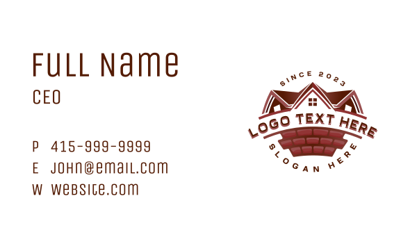 Brick House Construction Business Card Design Image Preview