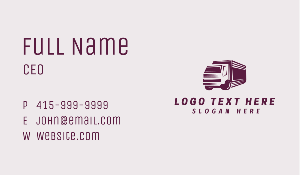 Courier Truck Delivery Business Card Design Image Preview