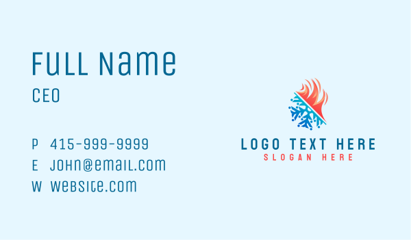 Flame Snowflake Energy Business Card Design Image Preview