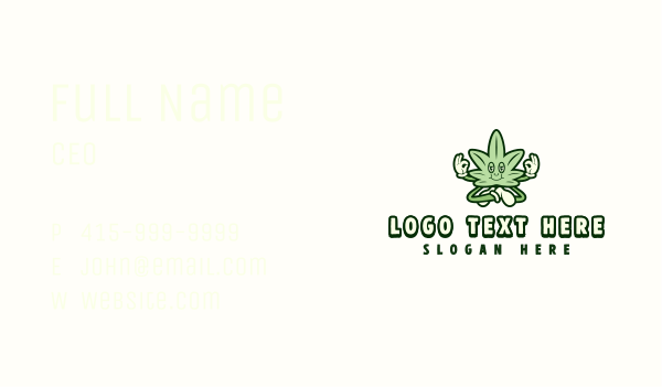 Organic Cannabis Meditation Business Card Design Image Preview