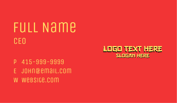 Chinese Wordmark Business Card Design Image Preview
