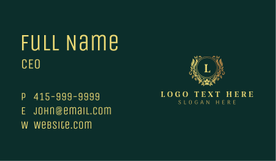 Gold Floral Boutique Business Card Image Preview