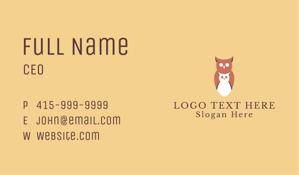 Owl Bird Aviary Business Card Design Image Preview