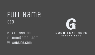 White Letter G Falcon Business Card Image Preview