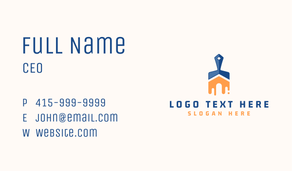 House Paint Brush Business Card Design Image Preview