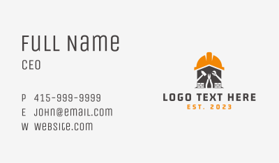 Hard Hat Construction Tools Business Card Image Preview