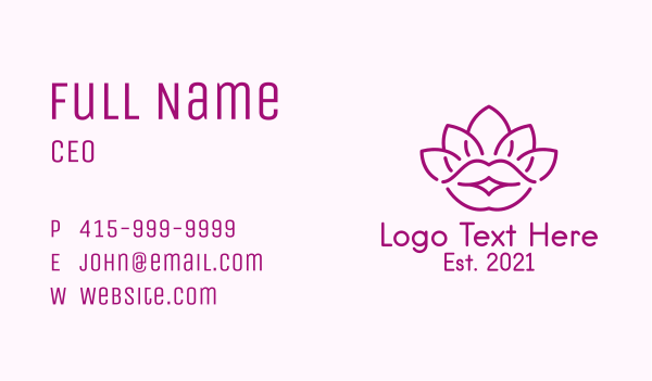 Beauty Lotus Lips  Business Card Design Image Preview