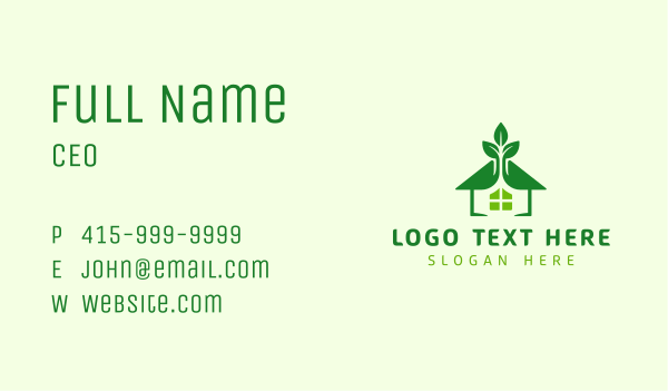 Green Natural House Business Card Design Image Preview