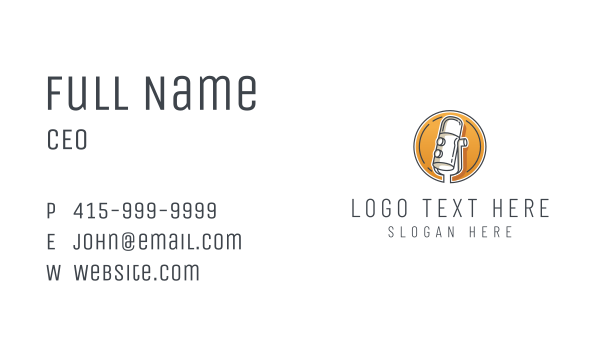 Recording Mic Podcaster Business Card Design Image Preview