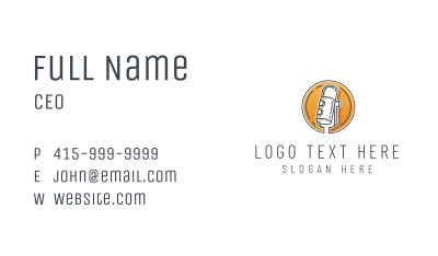 Recording Mic Podcaster Business Card Image Preview