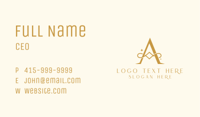 Gold Luxury Letter A Business Card Image Preview