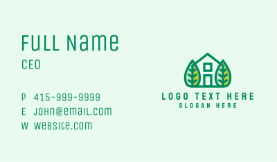 Tree Leaf House  Business Card Image Preview