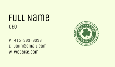 Lucky Clover Leaf Business Card Image Preview