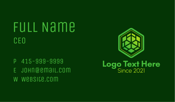 Geometric Eco Company Business Card Design Image Preview