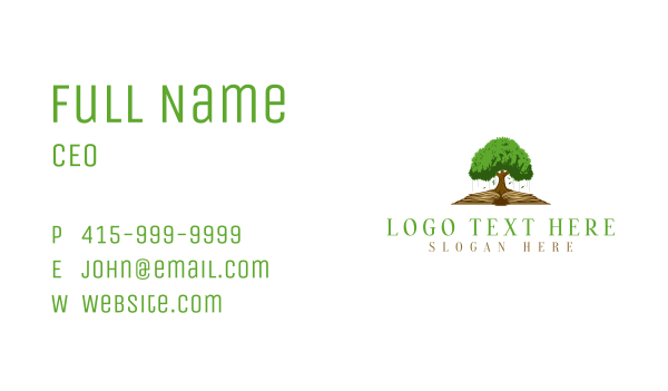 Tree Book Forest Business Card Design Image Preview