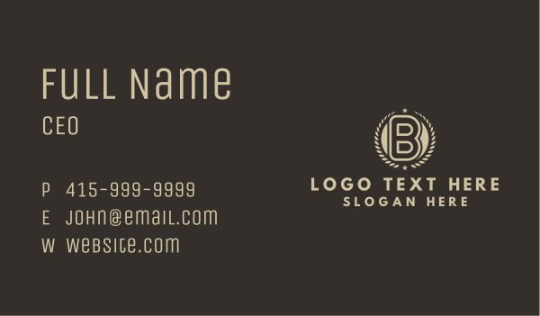 Classic Badge Letter B Business Card Design Image Preview