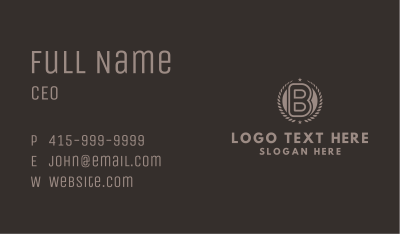 Classic Badge Letter B Business Card